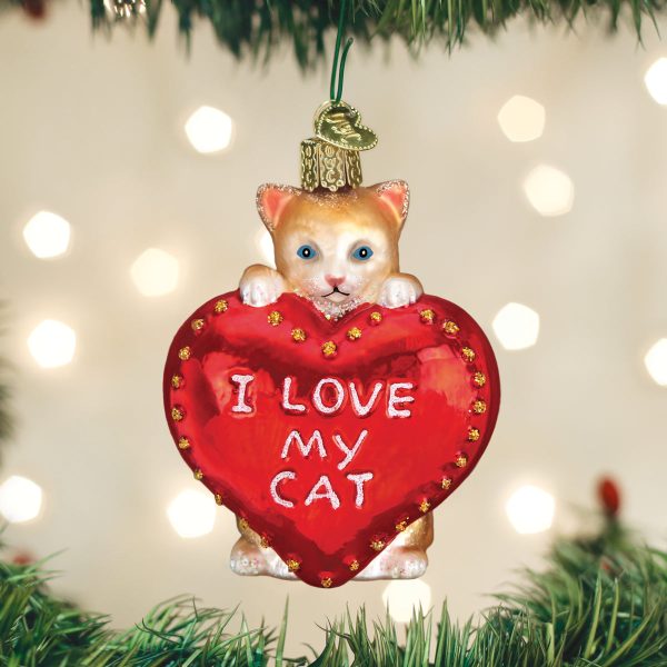 I Love My Cat Ornament Hot on Sale