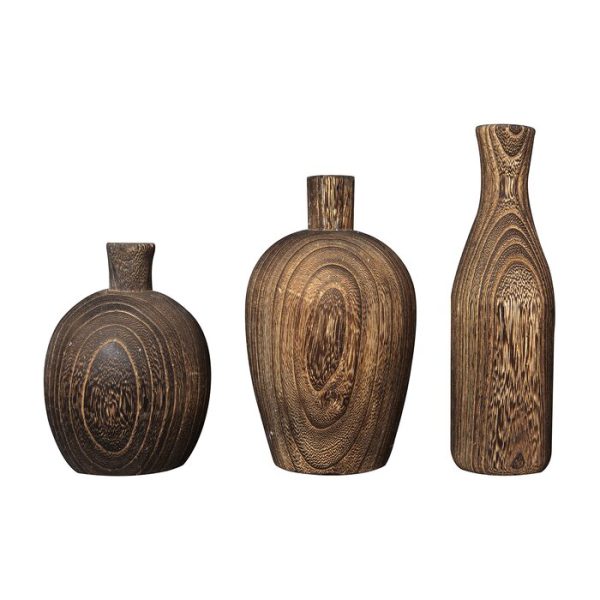 Karina Wood Table Vase, (Set of 3) Fashion - Image 2