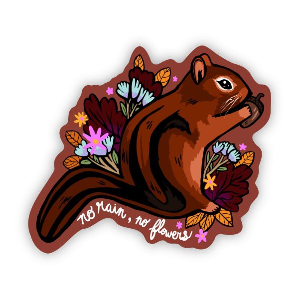 No rain, no flowers  squirrel sticker Supply